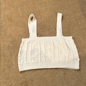 Cream Knit Crop Top